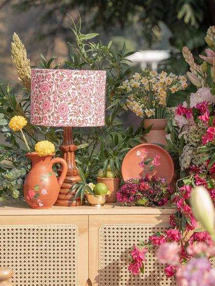Floral detail and Lounge — Mehendi decor — Alila + Samode Jaipur